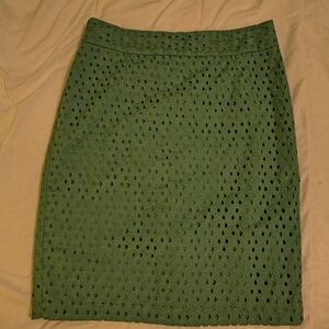 Banana Republic Green Eyelet Pencil Skirt